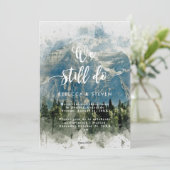 Felsgebirge Tannenbäume, die wir noch immer tun Einladung (Stehend Vorderseite)