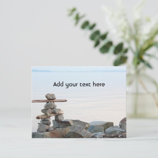 Felsgestapel am Strand. Foto bei Hao zhang Postkarte (Stehend Vorderseite)