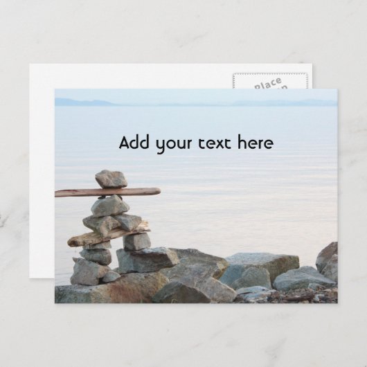 Felsgestapel am Strand. Foto bei Hao zhang Postkarte (Vorne/Hinten)