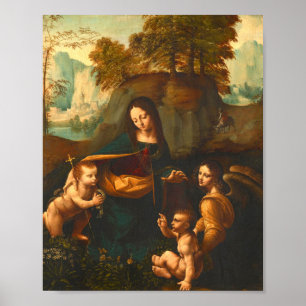 Felsgrottenmadonna von Leonardo da Vinci Poster