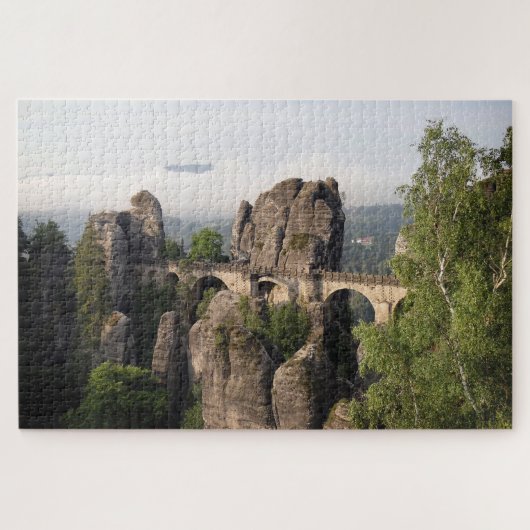 Felsige Bastei Brücke in der sächsischen Schweiz, Puzzle (Horizontal)