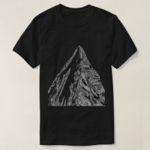 Felsige Bergspitze T-Shirt-Schwarz