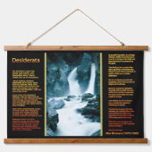 Felsige Bergwasserfälle DESIDERATA Wandteppich Mit Holzrahmen (Vorne)