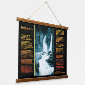 Felsige Bergwasserfälle DESIDERATA Wandteppich Mit Holzrahmen (Gewinkelt)