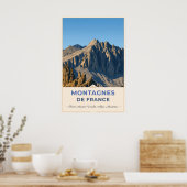 Felsige Gipfel der französischen Alpen Poster (Küche)