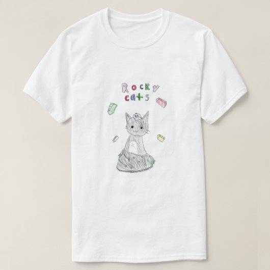 Felsige Katzen T-Shirt (Design vorne)