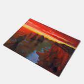 Felsige Küste am Sonnenuntergang Fußmatte (Schrägansicht)