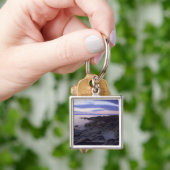 Felsige Küste am Sonnenuntergang in Kintyre, Schlüsselanhänger (Hand)