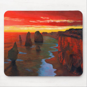 Felsige Küste am Sonnenuntergang Mousepad