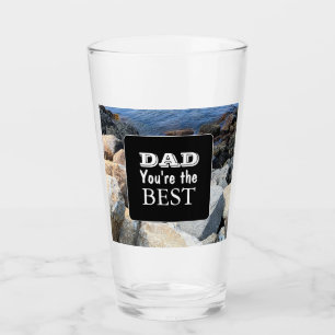 Felsige Küsten-Meer-Foto-Vatertag-Bibelvers Glas