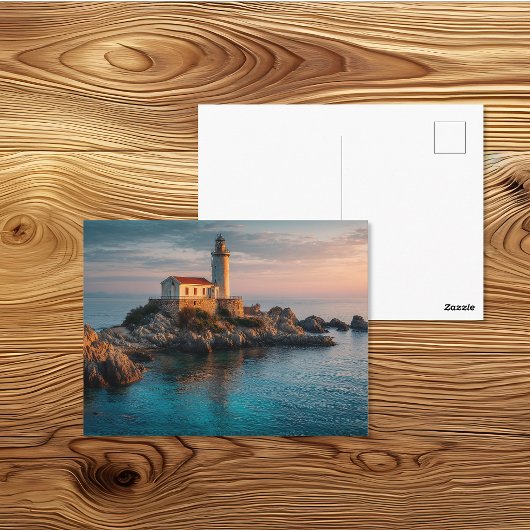 Felsige Küstenlandschaft mit Leuchtturm Postkarte