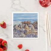 Felsige Küstenlinie von Monterey Serviette (Beispiel)