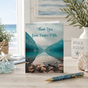 Felsige Strand Dankeschön-Karte des Pastors Dankeskarte