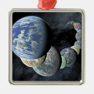 Felsige, terrestrische Welten Silbernes Ornament