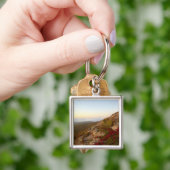 Felsiger Abhang, rote Blumen, Acadia-Nationalpark Schlüsselanhänger (Hand)