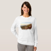 Felsiger Abhang, rote Blumen, Acadia-Nationalpark T-Shirt (Vorne ganz)