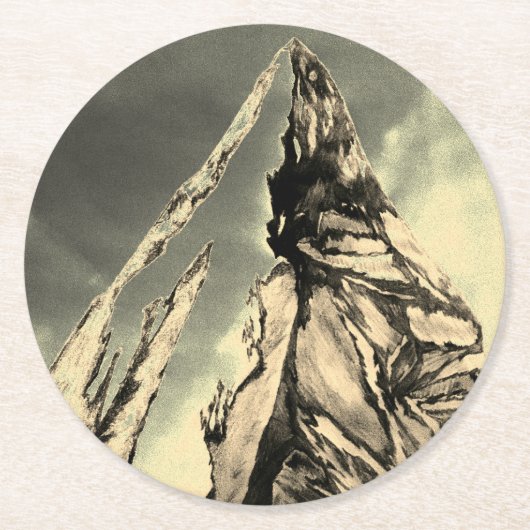 Felsiger Gebirgshohes Untersetzer-Set Runder Pappuntersetzer (Vorderseite)