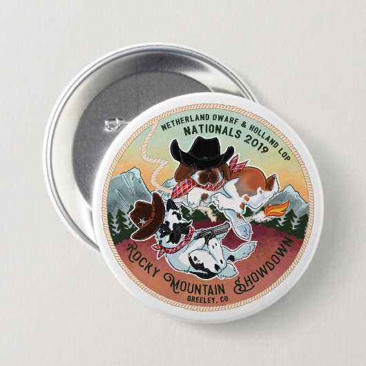 Felsiger GebirgsShow-down - Logo-Knopf Button (Vorne & Hinten)