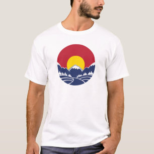 Felsiger Gebirgssonnenuntergang-Logo T-Shirt