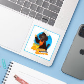 Felsiger Knickerschnauz Aufkleber (Laptop mit iPhone)