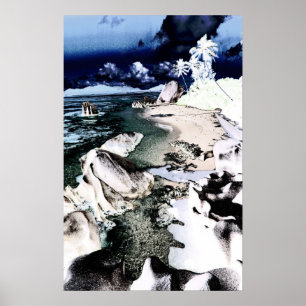 felsiger Strand Poster