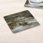 Felsiger Waldnebenfluss-Untersetzer Rechteckiger Pappuntersetzer (angewinkelt)