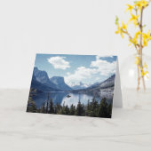 Felsiges Mountainseeansicht, Glacier Nationalpark, Karte (Gelbe Blume)