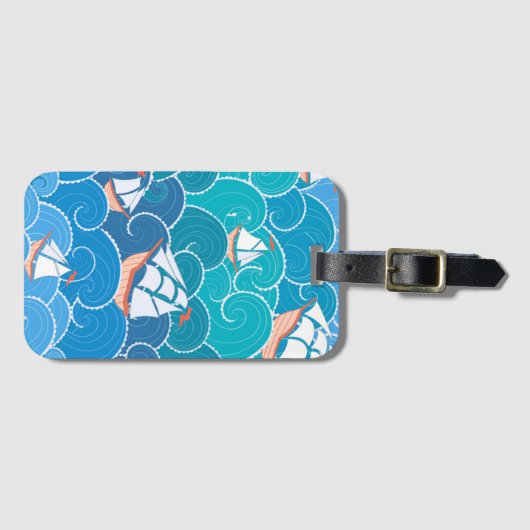 Felsiges Seemuster Gepäckanhänger (Vorderseite (Horizontal))