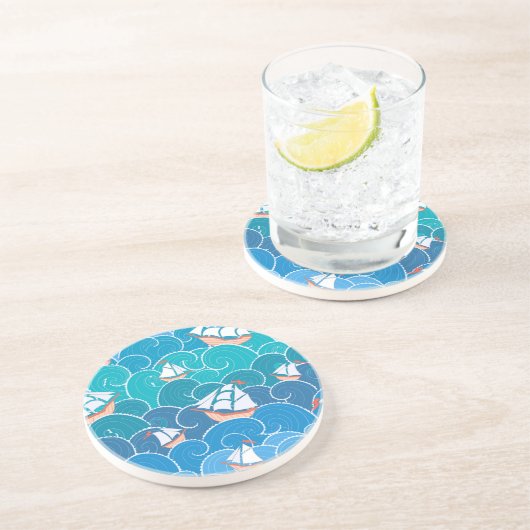 Felsiges Seemuster Getränkeuntersetzer (Seite)