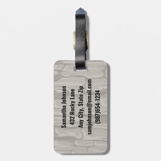 Felskletterdesign Gepäckanhänger (Rückseite vertikal)