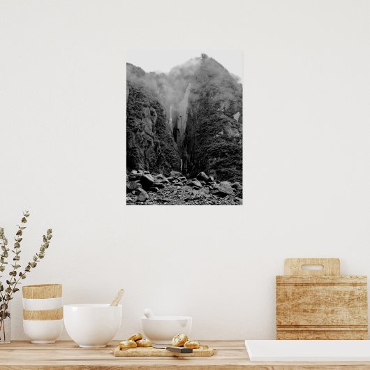 Felsklippen beim Fox Glacier Poster (Küche)