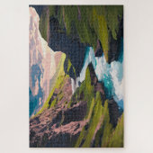 Felsklippen und fließendes Wasser Puzzle (Vertikal)