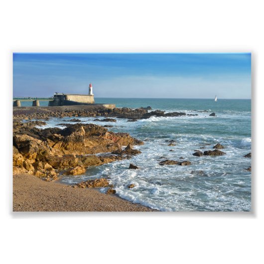 Felsküste von Les Sables d'Olonne in Frankreich Fotodruck (Vorne)