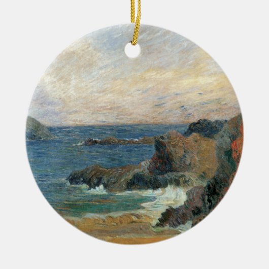 Felsküste von Paul Gauguin, Vintager Impressionism Keramikornament (Vorne)