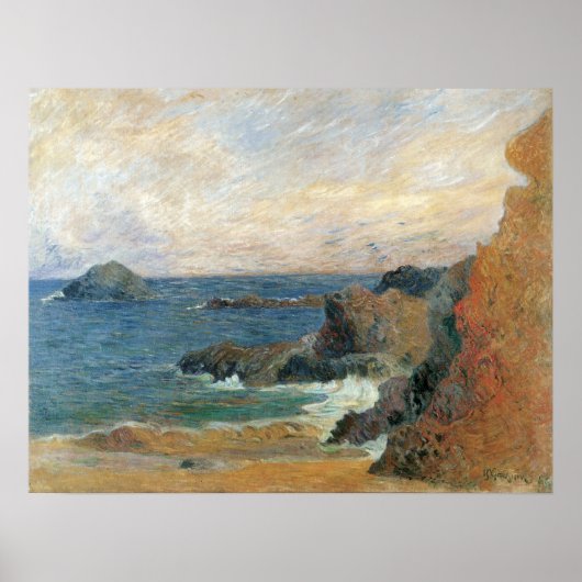 Felsküste von Paul Gauguin, Vintager Impressionism Poster (Vorne)
