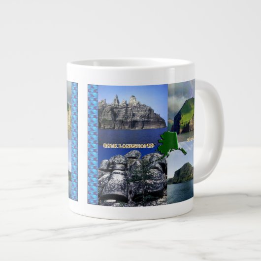 Felslandschaften von Alaska Collage Jumbo-Tasse (Vorderseite Rechts)