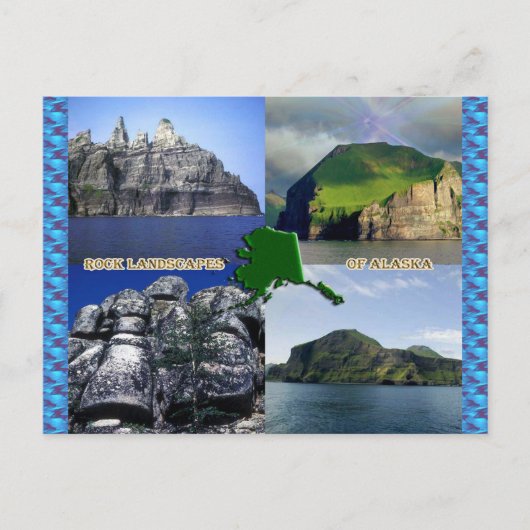 Felslandschaften von Alaska Collage Postkarte (Vorderseite)