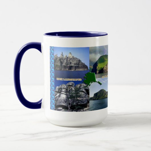 Felslandschaften von Alaska Collage Tasse (Links)