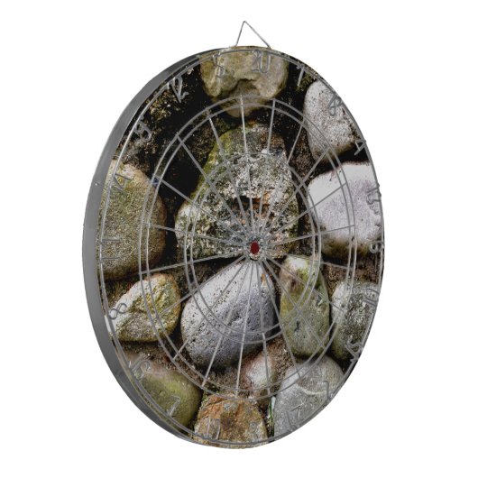 Felsstein, Felsen, Stein, Stein, rustikaler Stein Dartscheibe (Vorderseite Links)