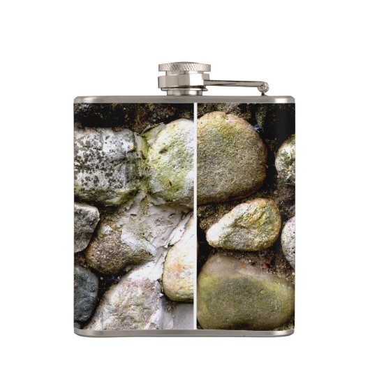 Felsstein, Felsen, Stein, Stein, rustikaler Stein Flachmann (Rückseite)