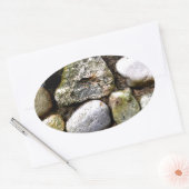 Felsstein, Felsen, Stein, Stein, rustikaler Stein Ovaler Aufkleber (Umschlag)