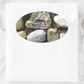 Felsstein, Felsen, Stein, Stein, rustikaler Stein Ovaler Aufkleber (Tasche)