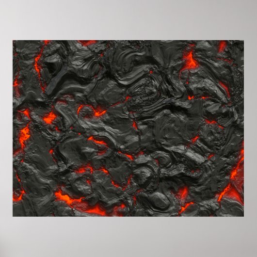 Felsvulkanischer heißer Lavastrom Poster (Vorne)