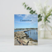 Felswand am Hafen in Connecticut Postkarte (Stehend Vorderseite)