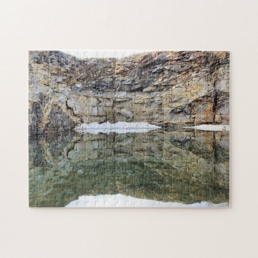 Felswand Reflektionen im Teich 3 Natur Puzzle (Horizontal)