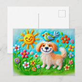 Felt Dog genießen Sommersonne Postkarte (Vorne/Hinten)