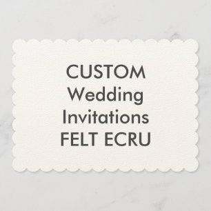 FELT ECRU 110lb 7x5" Scalloped Wedding Einladungen
