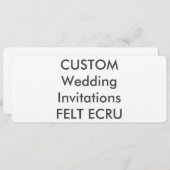 FELT ECRU 110lb 9,25" x 4" Einladungen zum Hochzei (Vorne/Hinten)