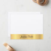 Felt Ecru Moderne elegante Gold Handschrift Templa Mitteilungskarte (Vorderseite/Rückseite Beispiel)