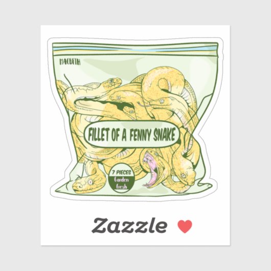 FELT EINES FENNY SNAKE Macbeth Aufkleber (Blatt)